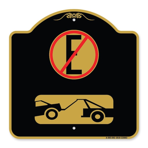 Signmission Spanish Parking Control Sign No Estacionar No Parking, Black & Gold Alum Sign, 18" H, BG-1818-22883 A-DES-BG-1818-22883 - main